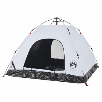 Tent 3-persoons snelontgrendeling verduisterende stof wit 5