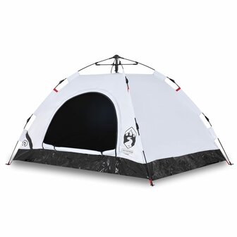 Tent 4-persoons snelontgrendeling verduisterende stof wit 2