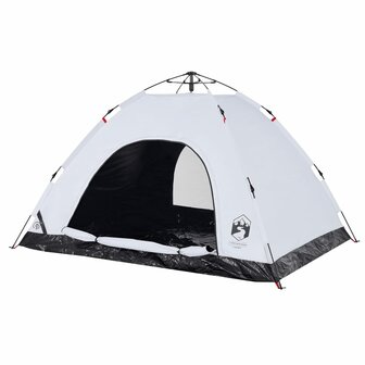 Tent 4-persoons snelontgrendeling verduisterende stof wit 5