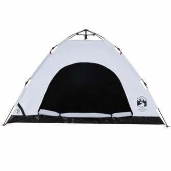 Tent 4-persoons snelontgrendeling verduisterende stof wit 6