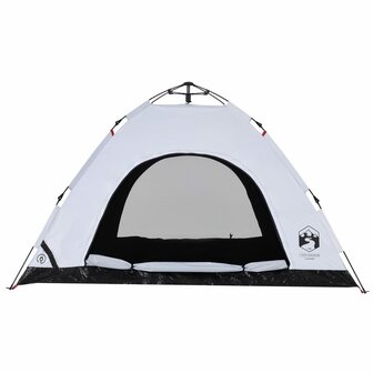 Tent 4-persoons snelontgrendeling verduisterende stof wit 8