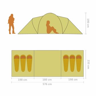 Tent 6-persoons blauw en lichtblauw 11