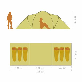 Tent 6-persoons blauw en geel 11
