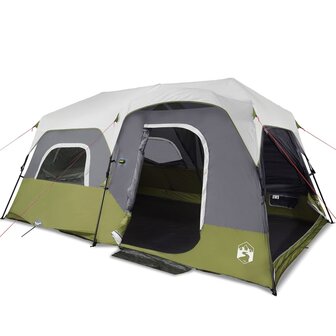 Tent 9-persoons waterdicht met LED lichtgroen 2