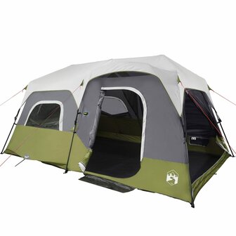 Tent 9-persoons waterdicht met LED lichtgroen 4