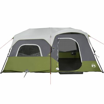 Tent 9-persoons waterdicht met LED lichtgroen 5