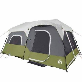 Tent 9-persoons waterdicht met LED lichtgroen 6