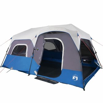 Tent 9-persoons waterdicht met LED lichtblauw 4