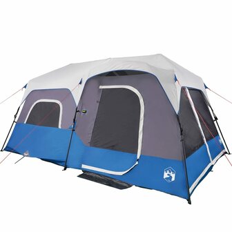 Tent 9-persoons waterdicht met LED lichtblauw 6