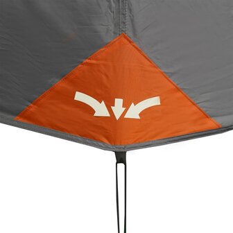 Tent 9-persoons waterdicht met LED lichtgrijs en oranje 12