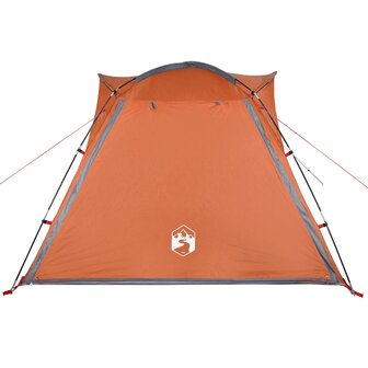 Tent 4-persoons waterdicht snelontgrendeling grijs en oranje 7