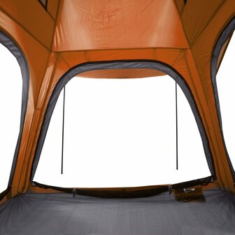 Tent 4-persoons waterdicht snelontgrendeling grijs en oranje 10