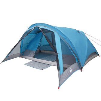 Tent 4-persoons waterdicht blauw 4