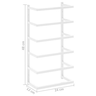 Handdoekenrek 24x12x48 cm staal wit 7