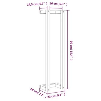 Handdoekenrek 23x18x90 cm massief grenenhout wasbruin 10