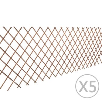 Tuinlatwerk 5 st 180x90 cm wilg 1