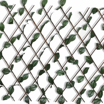Tuinlatwerk 5 st met kunstbladeren 180x90 cm wilg 2