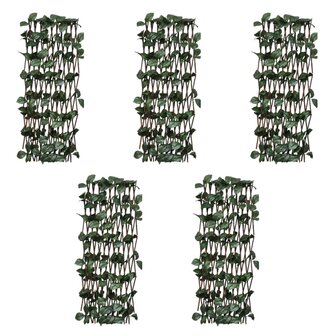 Tuinlatwerk 5 st met kunstbladeren 180x90 cm wilg 6