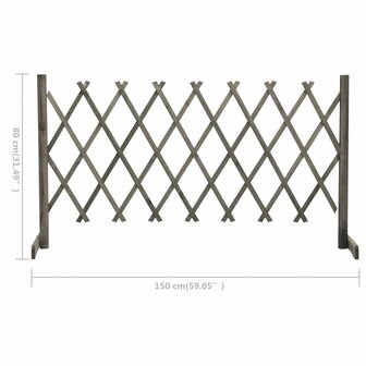 Tuinlatwerk 150x80 cm massief vurenhout grijs 7
