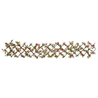 &nbsp;Kunstplant klimop latwerk 5 st uittrekbaar 180x20 cm donkerroze 4