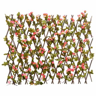 &nbsp;Kunstplant klimop latwerk 5 st uittrekbaar 180x60 cm donkerroze 3