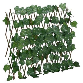 Kunstplant druivenblad op latwerk uittrekbaar 190x60 cm groen 2