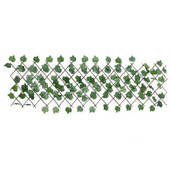 Kunstplant druivenblad op latwerk uittrekbaar 190x60 cm groen 4