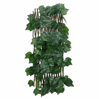 Kunstplant druivenblad op latwerk uittrekbaar 190x60 cm groen 5