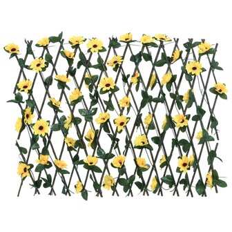 &nbsp;Kunstplant klimop op latwerk uittrekbaar 180x60 cm geel 2