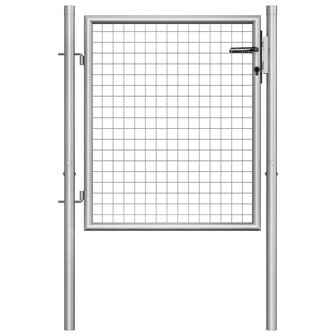 Poort 105x125 cm gegalvaniseerd staal zilverkleurig 1