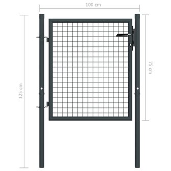 Gaaspoort 100x125 cm gegalvaniseerd staal grijs 5