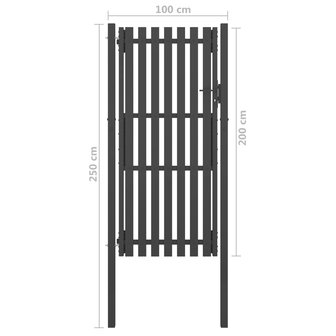 Poort 1x2,5 m staal antraciet 4