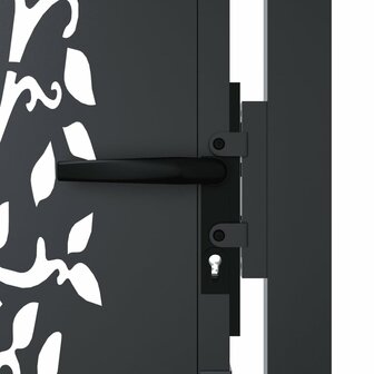 Poort 105x180 cm met boomontwerp staal antracietkleurig 7