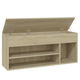 Schoenbank 105x30x45 cm bewerkt hout sonoma eikenkleurig 7