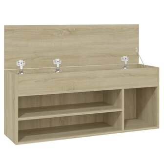 Schoenbank 105x30x45 cm bewerkt hout sonoma eikenkleurig 8