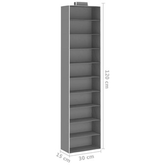 Kledingorganisers hangend 2 st met 10 schappen stof 9