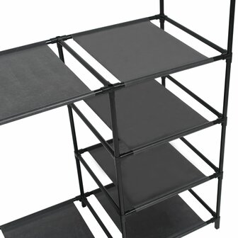 Kledingrek 87x44x158 cm staal en nonwoven stof zwart 3