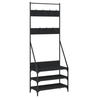 Kledingrek met schoenenrek 72x34x184 cm zwart 2