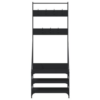 Kledingrek met schoenenrek 72x34x184 cm zwart 4