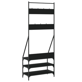Kledingrek met schoenenrek 72x34x184 cm zwart 6