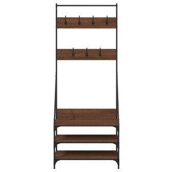 Kledingrek met schoenenrek 72x34x184 cm bruin eikenkleur 4