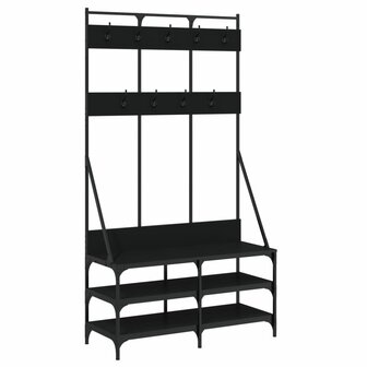Kledingrek met schoenenrek 100x40x184 cm zwart 2