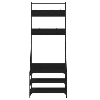 Kledingrek met schoenenrek 70x40x184 cm zwart 4