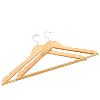 100-delige Kledinghangerset anti-slip hardhout 4