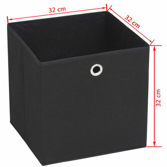 Opbergboxen 4 st 32x32x32 cm nonwoven stof zwart 7