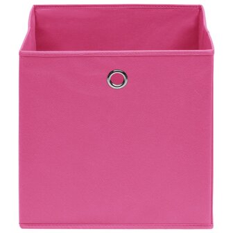 Opbergboxen 10 st 32x32x32 cm stof roze 3