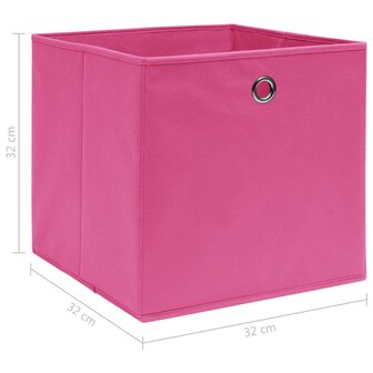 Opbergboxen 10 st 32x32x32 cm stof roze 5