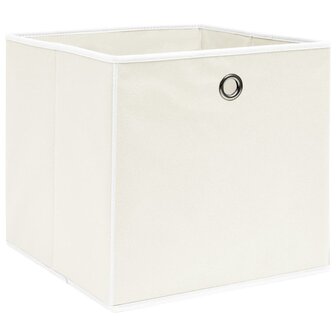 Opbergboxen 10 st 32x32x32 cm stof wit 2
