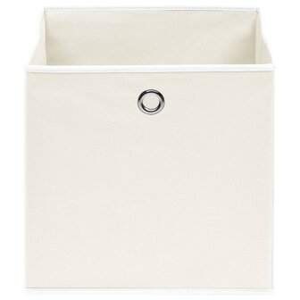 Opbergboxen 10 st 32x32x32 cm stof wit 3