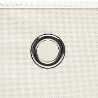 Opbergboxen 10 st 32x32x32 cm stof wit 4